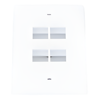 Placa de Pared Vertical / 4 Puertos Keystone / Montaje Vertical / 69.8 x 114.3 mm / 2.75 x 4.5 pulg. / ABS / Blanco - Imagen 6