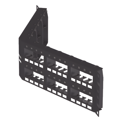 Panel de Parcheo Modular Mini-Com (Sin Conectores), Angulado Instalación la Ras, Sin Blindaje, de 48 Puertos, 2UR - Imagen 4