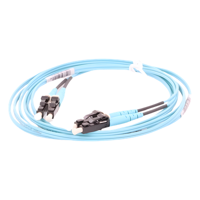 Jumper de Fibra Optica Multimodo 50/125 OM3, LC-LC Duplex, OFNR (Riser), Color Aqua, 2 Metros (6.56 Pies) - Imagen 4