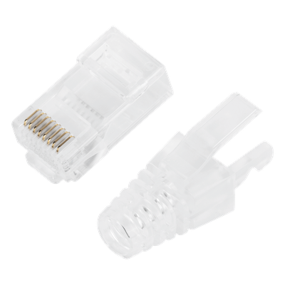 Bote con 50 Plugs Pass Through RJ45 Cat6 sin Blindaje, con Alivio de Tensión Incluido, Chapado de Oro a 30 Micras para Durabilidad Extrema - Imagen 4