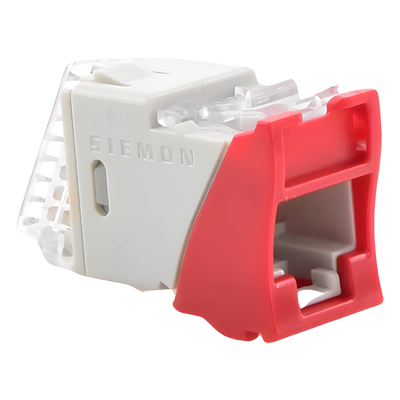 Jack Ultramax Cat6a, Utp, Montaje Híbrido en Placa de Pared (Plano y Angulado), Color Rojo, Punch Down - Imagen 6