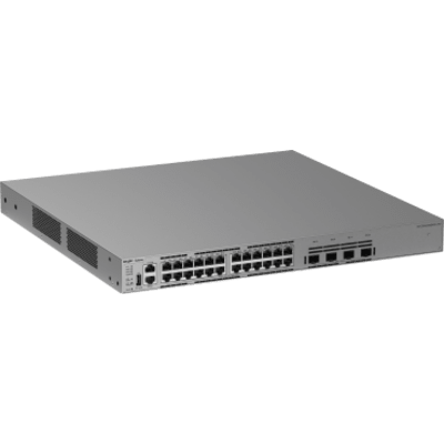 Switch Multi-GE Gestionable / 24 Puertos 2.5G PoE++ / 4 Puertos SFP+ 10G / Capacidad 200 Gbps / Enrutamiento Capa 3 / VSU / Protección Sobretensión 10 kV / Alimentación Redundante / Línea Cybrey