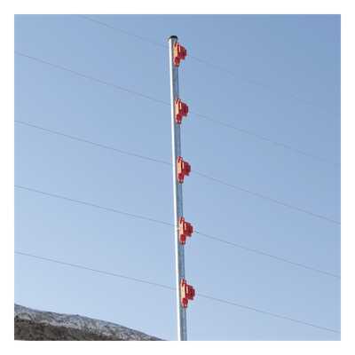 Aislador de Paso Rojo Reforzado para Cercos Eléctricos / Aislamiento hasta 18 kV / Resistente a Clima Extremo / Polipropileno y Policarbonato - Imagen 4