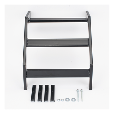 Curva Vertical Exterior de 90° para Escalera Tubular de 1.5" de Peralte y 12" de Ancho, Acabado con Pintura Epóxica Color Negro, Incluye Coples y Tornillería - Imagen 6