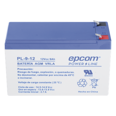 Batería 12 Vcc / 9 Ah / UL / Tecnología AGM-VRLA / Para uso en equipo electrónico Alarmas de intrusión / Incendio/ Control de acceso / Video Vigilancia / Terminales F1 / Cargador recomendado CHR-80. - Imagen 3