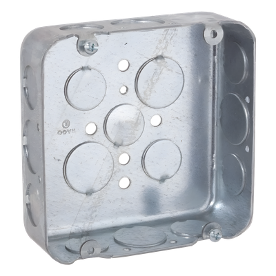 Caja Cuadrada 4 11/16"/ Profundidad 1 1/2"/ 11 Entradas 1/2", 6 Entradas 3/4"/ Troquelada. - Imagen 2