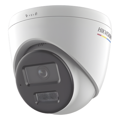 [Dual Light + ColorVu] Turret IP 4 Megapixel / Lente 2.8 mm / 30 mts IR + 30 mts Luz Blanca / Micrófono Integrado / ACUSENSE Lite / Exterior IP67 / WDR 120 dB / PoE / Micro SD 