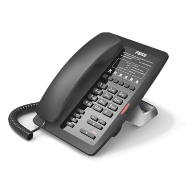 Teléfono IP para Hotelería, profesional con 6 teclas programables para servicio rápido (Hotline), plantilla personalizable con PoE 