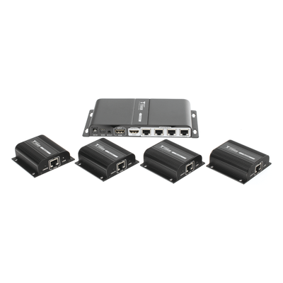 Kit Divisor y Extensor HDMI (Extender Splitter) / Divide 1 Fuente HDMI a 4 Pantallas / Extiende la señal HDMI hasta 40 m / Resolución 1080P @ 60 Hz / Cat 6/6a/7 / Cero Latencia / Salida Loop en el Tx / IR / Alimente solo el Tx (PoC). - Imagen 4