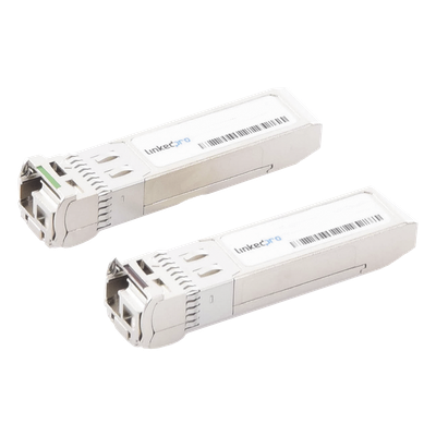 Transceptores Ópticos Bidireccionales SFP+ (Mini-Gbic) / Monomodo 1270 & 1330 nm / 10 Gbps / 10GBASE-BX / Conector LC/UPC Simplex / DDM / Hasta 3 km / 2 Piezas 