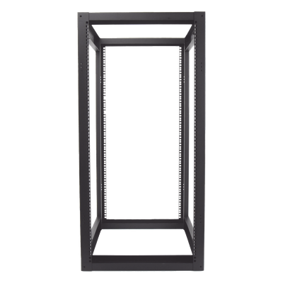 Rack Estándar 19" de 4 Postes, Acero, 24 Unidades, Profundidad Ajustable.