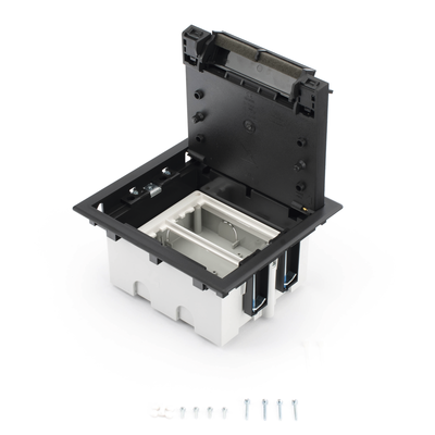 Caja Para Instalación en Piso Falso para Voz, Datos o Contactos Eléctricos / Capacidad para 2 Módulos / Espacio Embellecedor en la Tapa / Profundidad Ajustable de 90 a 120 mm (3.54 a 4.72 pulgadas) / Los Módulos se Adquieren Aparte / (SF210/14CY) - Imagen 5