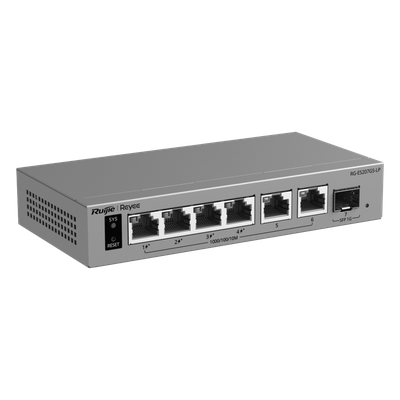 Switch Capa 2 Smart Cloud Managed / 7 Puertos Gigabit / 2 PoE++ 802.3bt + 2 PoE+ 802.3at / 1 Puerto SFP 1GE / Presupuesto PoE 120 W / Protección contra Sobretensiones 6 kV / PoE Permanente / Gestión en la Nube Ruijie Cloud / Gabinete Met& - Imagen 3