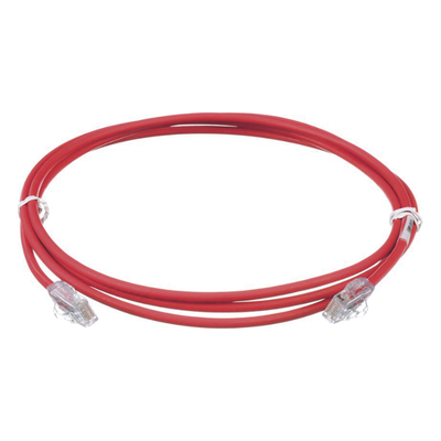 Cable de Parcheo UTP Cat6A, CM/LSZH, Diámetro Reducido (28AWG), Color Rojo, 2.13 Metros (7 Pies) - Imagen 3
