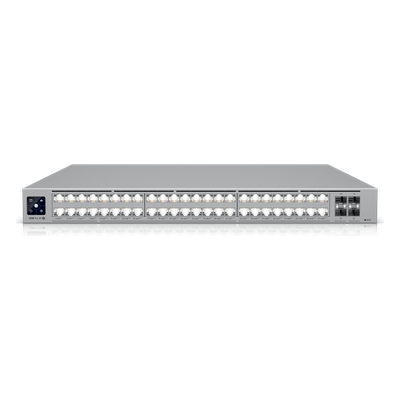 UniFi Switch USW-Pro-XG-48-PoE / Capa 3 / 48 puertos PoE+++ (32 × 10 GbE, 16 × 2,5 GbE) + 4 puertos SFP28 25 G / 1080 W PoE total