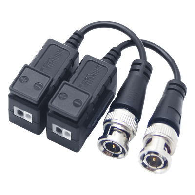 Kit de Transceptores (Baluns) con Terminal PUSH SUPERIOR, PROTECCION DE SOBRECARGA INTEGRADO, Resolución 4K , Cable flexible COAXIAL Blindado / COAXITRON / AUDIO POR COAXITRON / Conector 100% COBRE /  Calidad PREMIUM