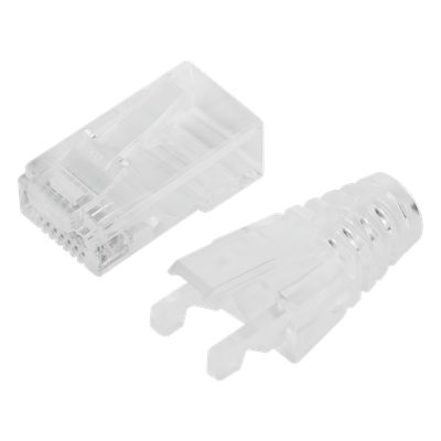 Bote con 50 Plugs Pass Through RJ45 Cat6 sin Blindaje, con Alivio de Tensión Incluido, Chapado de Oro a 30 Micras para Durabilidad Extrema - Imagen 5
