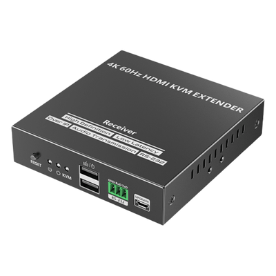 Receptor Compatible para Kit TT582-KVM |4K @60Hz | Cat 6, 6a y 7 |  hasta 150 metros | Transmite el Video y Controla tu DVR vía USB a distancia