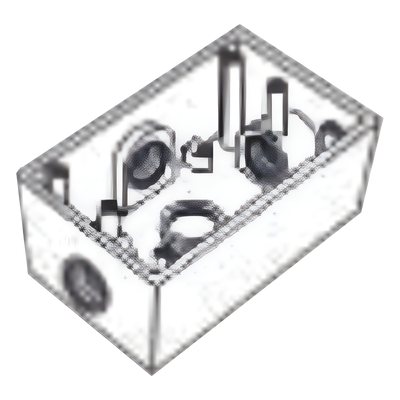 Caja Rectangular de 3/4" (19.05 mm ) con 4 bocas a prueba de intemperie.