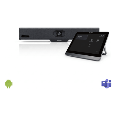 Barra de Videoconferencia A10 de Yealink para Salas Pequeñas con Android Integrado para Microsoft Teams y Modo BYOD - Incluye Panel Touch