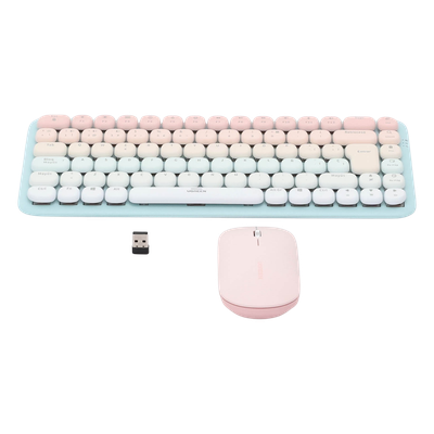 Paquete de Teclado y Mouse | 85 teclas en Español | Bluetooth y 2.4GHz | Mouse Ambidiestro | Sensor de DPI ajustable | Efectos de Iluminación del Teclado | Amplia compatibilidad | Color Rosa. - Imagen 3