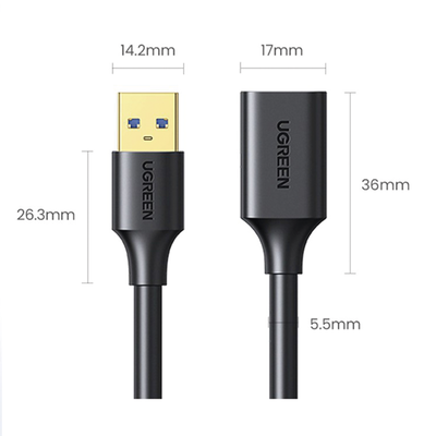 Cable Extensor USB 3.0 / 3 Metros / Macho-Hembra / 5 Gbps / Ultra Durabilidad / Núcleo de cobre estañado 28/22 AWG / Blindaje interior múltiple / Ideal para teclado, mouse , etc. - Imagen 7