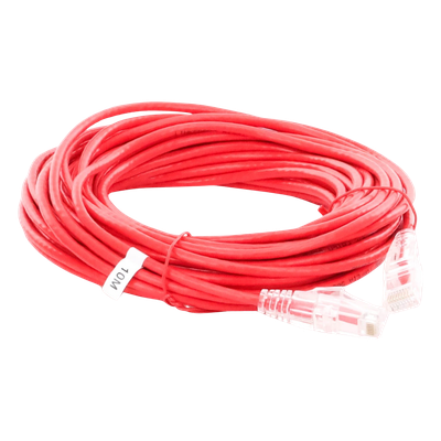 Cable de Parcheo Slim UTP Cat6A - 10 Metros (32.81 Pies) Rojo Diámetro Reducido (28 AWG) - Imagen 5