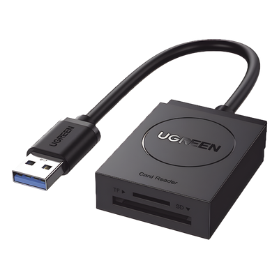 Lector de tarjetas USB-A 3.0 a MicroSD (TF) / SD | 5Gbps | Soporta hasta 2TB | Soporta Windows/Mac OS/Linux/Android | Lectura de Tarjetas Simultánea | No Requiere Controlador | Cable de 15cm.