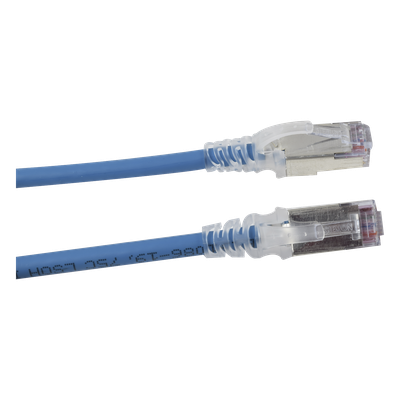 Patch Cord Skinny Cat6A Blindado S/FTP, 1.52 Metros (5 Pies), Diámetro Reducido 28 AWG, Color Azul - Imagen 3
