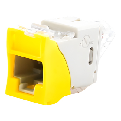 Jack Ultramax Cat5e, UTP, Montaje Híbrido en Placa de Pared (Plano y Angulado), Color Amarillo, Punch Down - Imagen 4