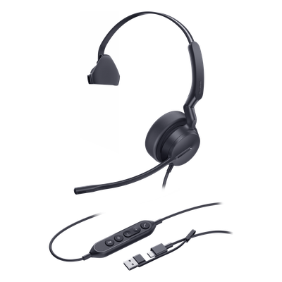 Auriculares Yealink UH42 Mono con cancelación de ruido por IA para Microsoft Teams, USB-C/A e indicador de ocupado - Imagen 3