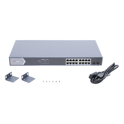 Switch Gigabit PoE+ / Administrable / 16 Puertos 1000 Mbps PoE+ / 2 Puertos SFP / Configuración Nube desde Hik-ParnerPro / PoE hasta 300 Metros / 225 Watts - Imagen 7