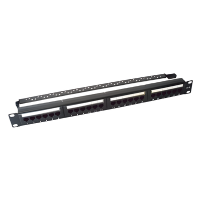 Panel de Parcheo de Impacto (110) UTP de 24 Puertos Cat6, 19 Pulgadas (48.26 cm), con Barra para Organizar Cable