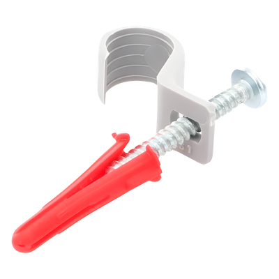 Kit de 8 grapas, 8 taquetes y 8 tornillos para sujetar conductores redondos o tubo en muro (para tubo de 1/2) (2104-07240) - Imagen 6