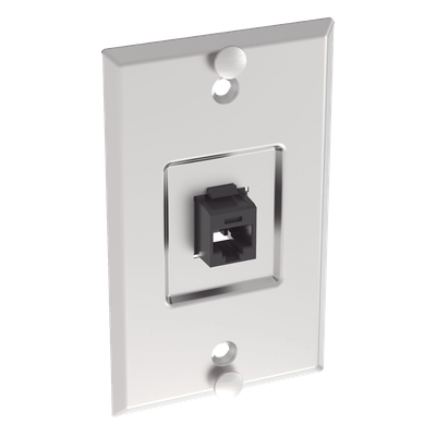 Placa de Pared Telefónica, Salida de 1 Puerto Keystone, con Jack Cat6 Estilo 110 de Impacto, de Acero Inoxidable - Imagen 3