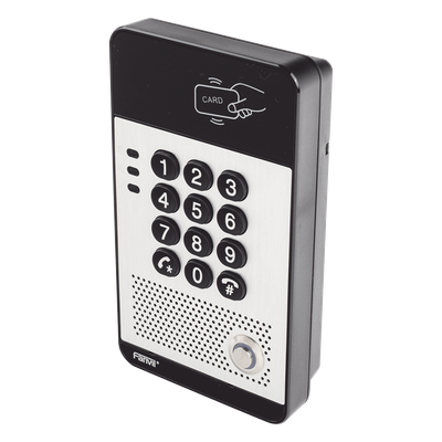 Audio Portero IP con 2 líneas SIP, relevador integrado, teclado numérico y lectora de tarjetas RFID para control de acceso, PoE - Imagen 4
