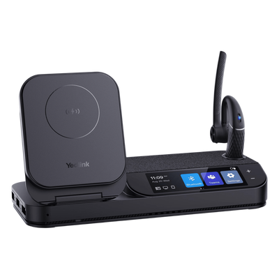Auriculares Yealink BH71 Workstation Mono con pantalla táctil de 3"/Bluetooth 5.3/Cancelación de ruido con 4 micrófonos/Hub USB/Carga inalámbrica para dispositivos móviles