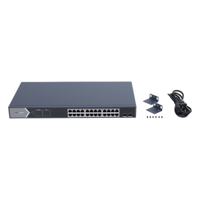 Switch Gigabit PoE+ / Administrable / 24 Puertos 1000 Mbps PoE+ / 2 Puertos SFP / Configuración Remota desde Hik-PartnerPro / PoE Extendido 250 Metros / 370 Watts - Imagen 5