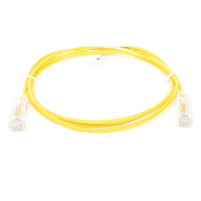 Cable de Parcheo Slim UTP Cat6 - 1.5 Metros (4.92 Pies) Amarillo Diámetro Reducido (28 AWG) - Imagen 3