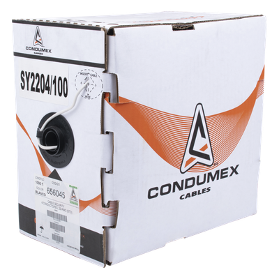 Bobina de 305 Metros (1000 Pies) / Cable de Cobre / 4 x 22 AWG / Tipo Alarmas UL / Para Interior / Color Blanco / Para Aplicaciones de Alarmas de Intrusión / Interfonos / TV Porteros / y Multi-Propósito / Hecho en México