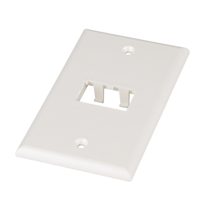 Placa de Pared Vertical Clásica, Salida Para 2 Puertos Mini-Com, Color Blanco Mate - Imagen 4