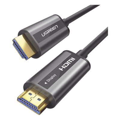 Cable HDMI de 15 Metros (49.21 Pies) por Fibra Óptica 4K@60Hz | Fibra de 4 Núcleos + Cobre EstaÑado de 7 Núcleos | Compatible con HDMI 2.0 | Alta Velocidad 18 Gbps | 3D | HDR | Carcasa de Zinc | Premium | 2 AÑos de GarantÍa