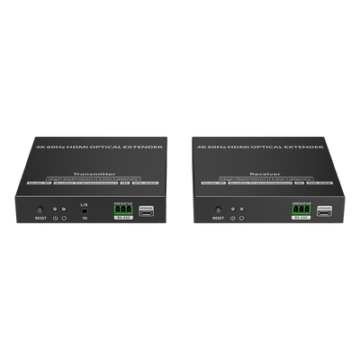Kit extensor por fibra óptica | Hasta 40 kilómetros|  4K@60Hz | con IR | RS232