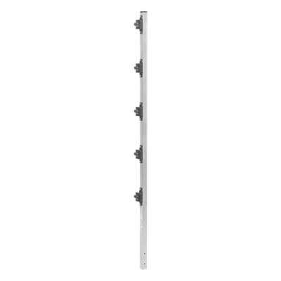 Poste de Paso de 1.2m para Cerca Electrificada de PTR Cuadrado de Aluminio de 1" de lado con 5 Aisladores Instalados.