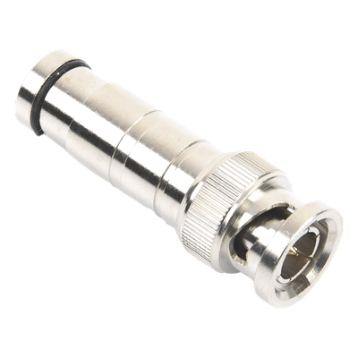 Conector BNC Macho en 75 Ohm, de Compresión Axial para Cable Coaxial RG-59/U, Níquel/ Oro/ Politetrafluoroetileno. - Imagen 4