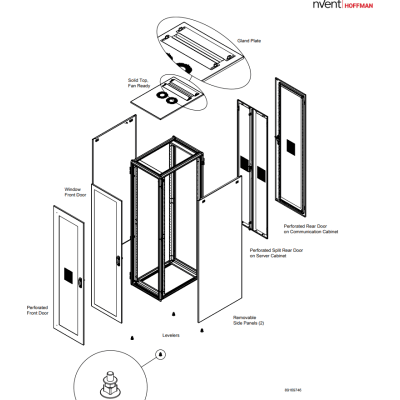 Gabinete de Telecomunicaciones ProLine S1 48 UR Dimensiones 2350 x 800 x 1200 mm Acero color Negro RAL 9005 / Puertas Perforadas / Certificaciones UL-cUL - Imagen 3