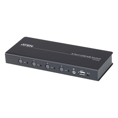 Switch KM USB| 4 Puertos | Boundless Switching | RS232 | Controla 4 Computadoras con 1 Teclado/Mouse 