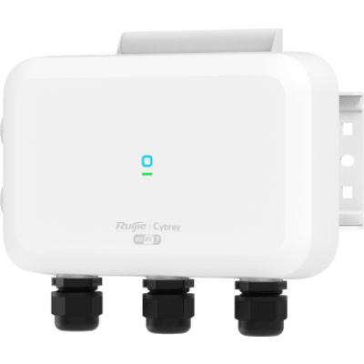 Access Point Exterior Wi-Fi 7 / Doble Radio 3.57 Gbps / 4 Flujos Espaciales / 2.4 GHz y 5 GHz / IP68 / PoE+ y DC / Gestión Cloud / Fat-Fit-Cloud / Línea Cybrey