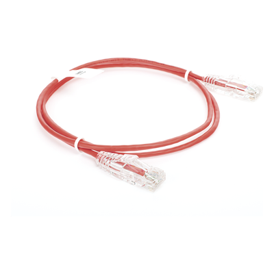 Cable de Parcheo Slim UTP Cat6 - 1 Metro (3.28 Pies), Rojo, Diámetro Reducido (28 AWG) - Imagen 4