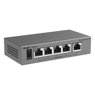 Switch Capa 2 Gestionado en la Nube / 5 Puertos Gigabit / Switching 10 Gbps / Forwarding 7.44 Mpps / Diseño sin Ventilador / Protección 6 kV / Modo CCTV de un Clic / 32 VLANs / Gabinete Metálico / Ruijie Cloud - Imagen 3